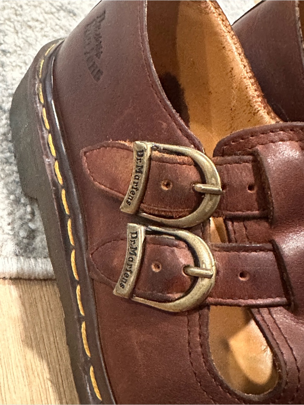 Dr. Martens UK Women's Brown Leather T-Bar Mary Jane - Picture 5 of 8